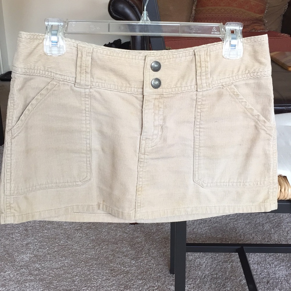 Abercrombie beige corduroy miniskirt